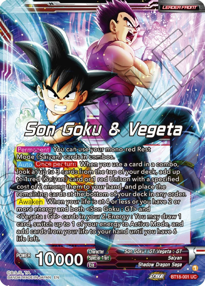 Son Goku & Vegeta // SS4 Son Goku & SS4 Vegeta, In It Together (BT18-001) [Dawn of the Z-Legends] | Cracking-Singles