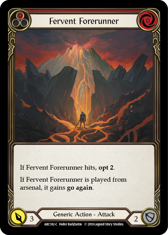 Fervent Forerunner (Red) [ARC182-C] (Arcane Rising)  1st Edition Rainbow Foil | Cracking-Singles