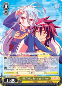 BLANK, Sora & Shiro (NGL/S58-E001 RR) [No Game No Life] | Cracking-Singles