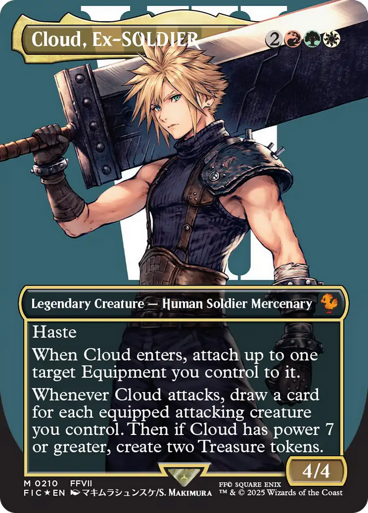 Cloud, Ex-SOLDIER (Borderless) (Surge Foil) [FINAL FANTASY Commander] | Cracking-Singles
