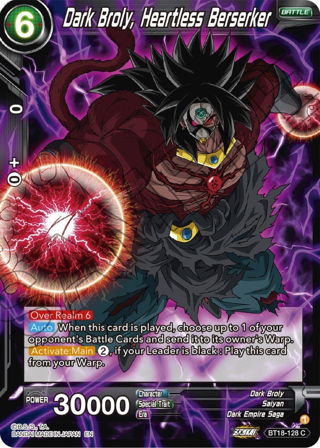 Dark Broly, Heartless Berserker (BT18-128) [Dawn of the Z-Legends] | Cracking-Singles