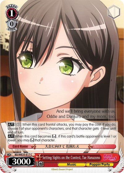 Setting Sights on the Contest, Tae Hanazono (BD/WE35-E17 C) [Poppin'Party x Roselia] | Cracking-Singles