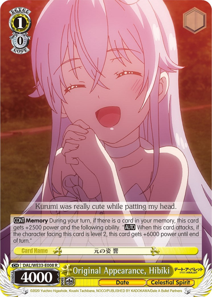 Original Appearance, Hibiki (DAL/WE33-E008 R) (Parallel Foil) [Date A Bullet] | Cracking-Singles