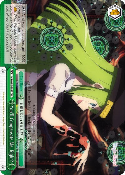You'll Compensate Me, Right? (MR/W80-E047 CR) [Magia Record: Puella Magi Madoka Magica [Side Story] (Anime)] | Cracking-Singles