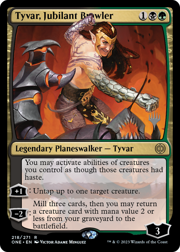 Tyvar, Jubilant Brawler (Promo Pack) [Phyrexia: All Will Be One Promos] | Cracking-Singles
