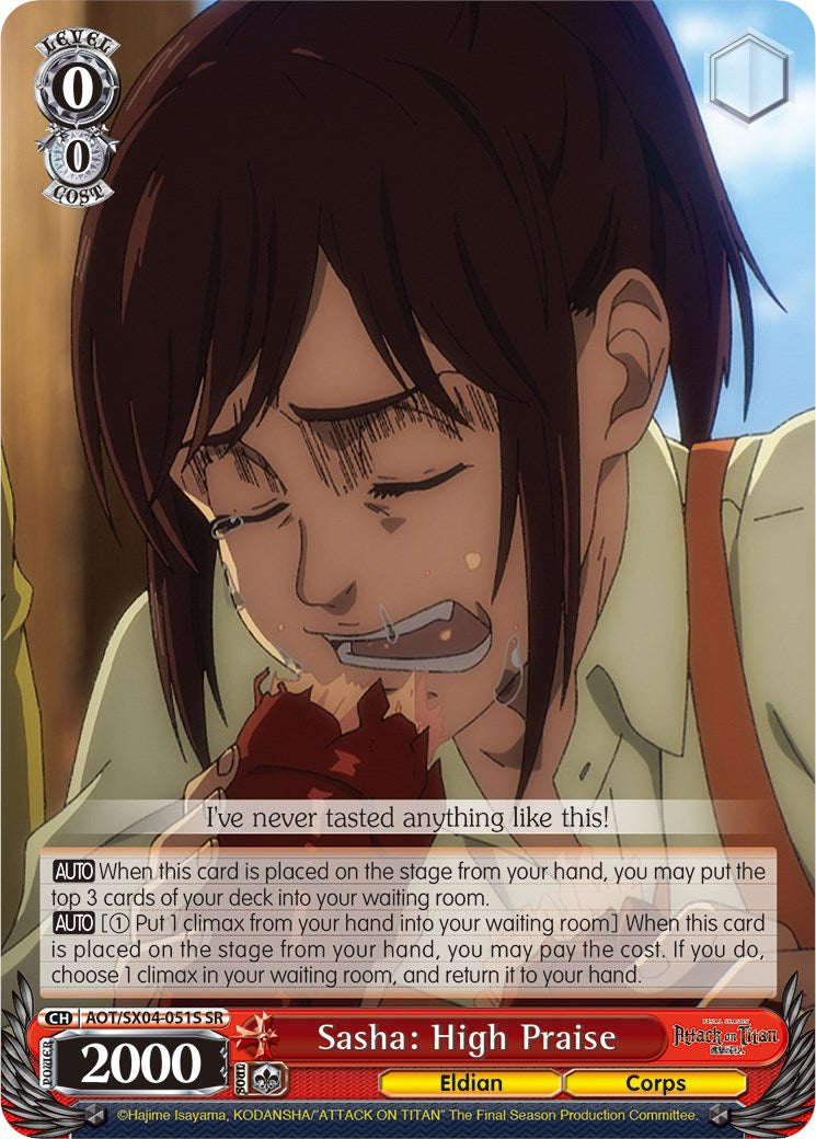 Sasha: High Praise (Foil) [Attack On Titan: Final Season] | Cracking-Singles
