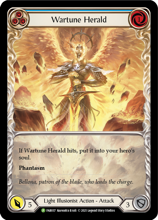 Wartune Herald (Blue Extended Art) [FAB037] (Promo)  Rainbow Foil | Cracking-Singles