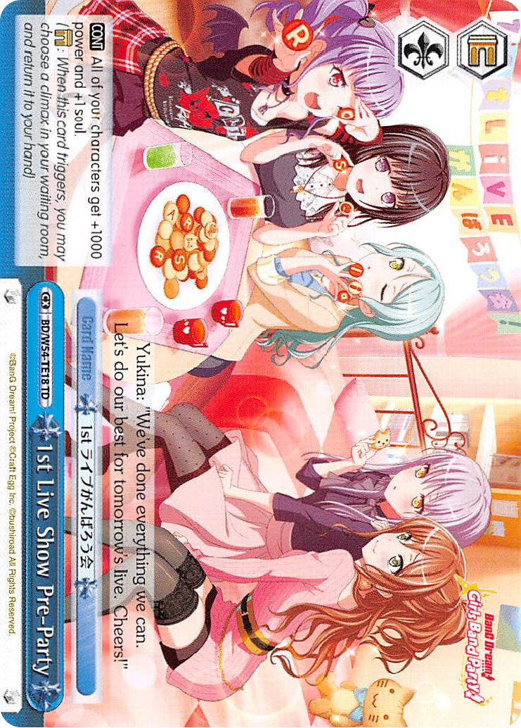 1st Live Show Pre-Party (BD/W54-TE18 TD) [BanG Dream! Girls Band Party!] | Cracking-Singles