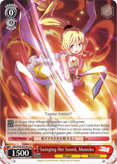 Swinging Her Sword, Momoko (MR/W59-E059S SR) [Magia Record: Puella Magi Madoka Magica [Side Story] (Mobile)] | Cracking-Singles