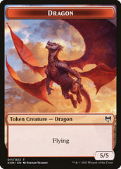 Human Warrior // Dragon Double-Sided Token [Kaldheim Tokens] | Cracking-Singles