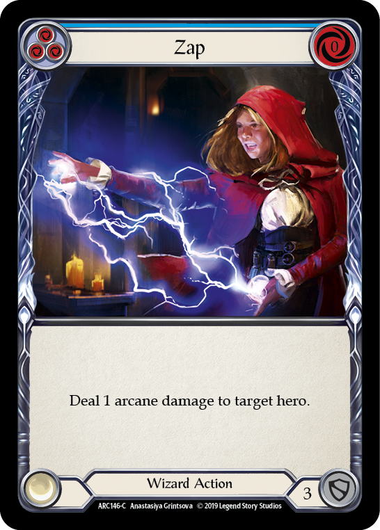 Zap (Blue) [ARC146-C] (Arcane Rising)  1st Edition Rainbow Foil | Cracking-Singles