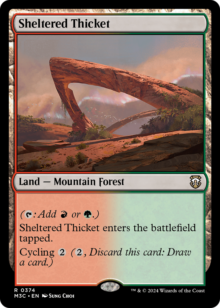 Sheltered Thicket (Ripple Foil) [Modern Horizons 3 Commander] | Cracking-Singles
