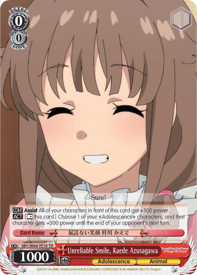 Unreliable Smile, Kaede Azusagawa (SBY/W64-TE10 TD) [Rascal Does Not Dream of Bunny Girl Senpai] | Cracking-Singles