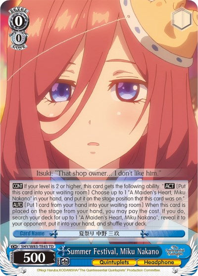 Summer Festival, Miku Nakano (5HY/W83-TE43 TD) [The Quintessential Quintuplets] | Cracking-Singles