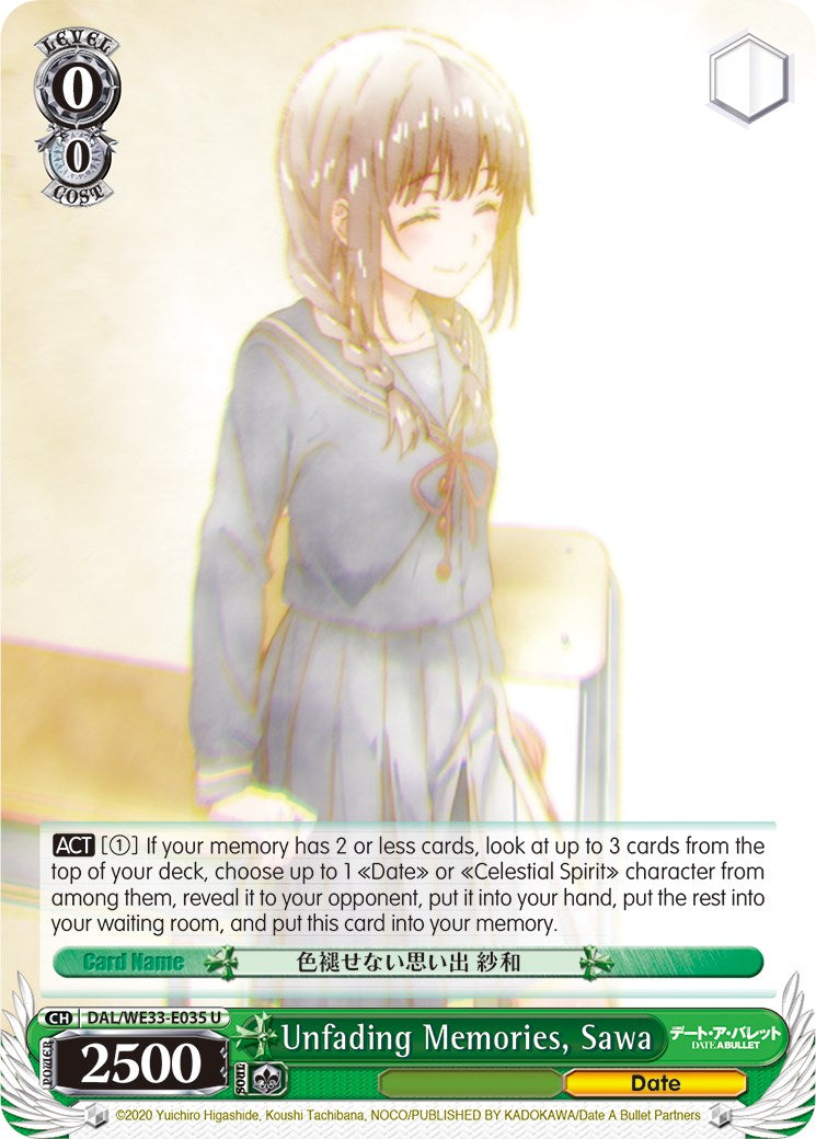 Unfading Memories, Sawa (DAL/WE33-E035 U) [Date A Bullet] | Cracking-Singles