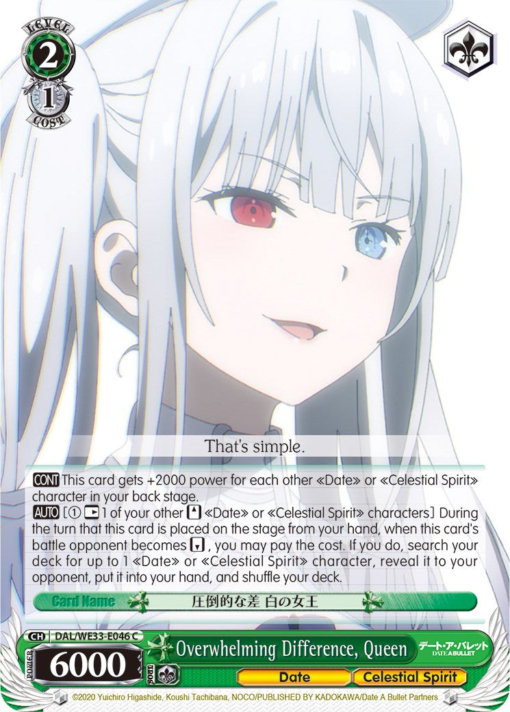 Overwhelming Difference, Queen (DAL/WE33-E046 C) (Parallel Foil) [Date A Bullet] | Cracking-Singles