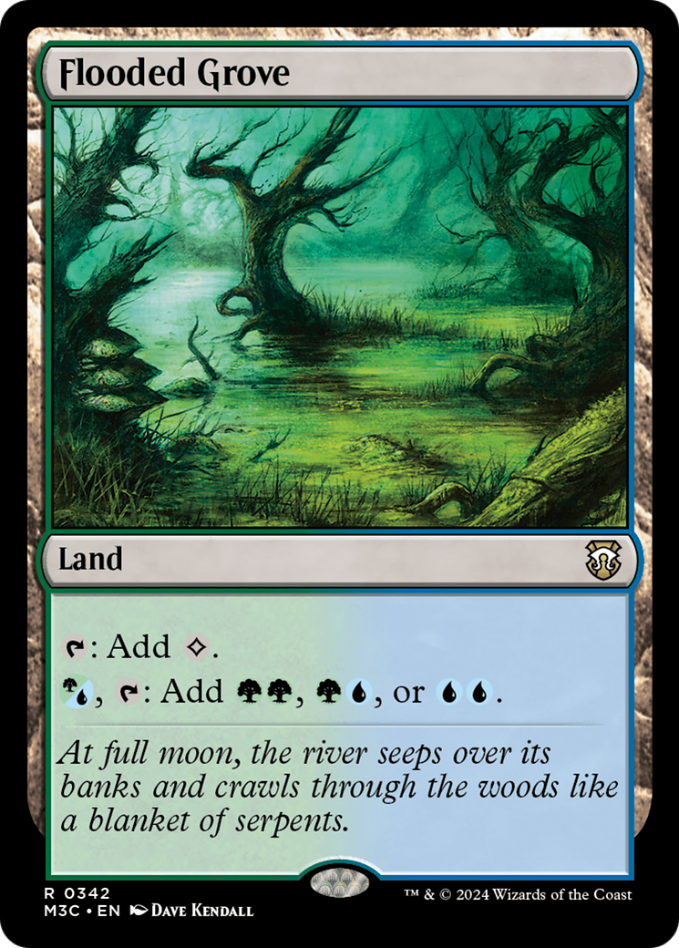 Flooded Grove (Ripple Foil) [Modern Horizons 3 Commander] | Cracking-Singles