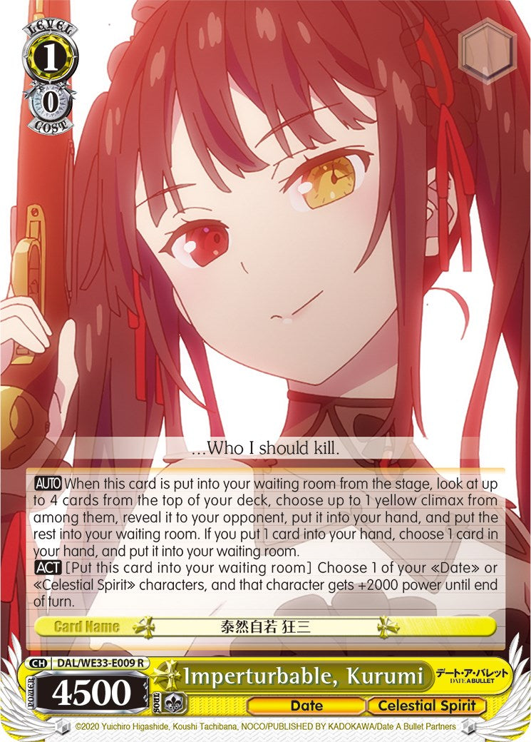 Imperturbable, Kurumi (DAL/WE33-E009 R) (Parallel Foil) [Date A Bullet] | Cracking-Singles