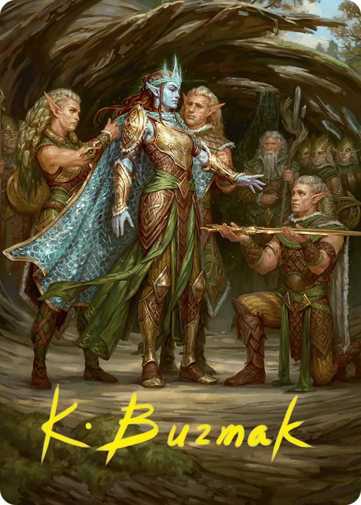 Lathril, Blade of the Elves Art Card (48/54) (Gold-Stamped Signature) [Foundations Art Series] | Cracking-Singles