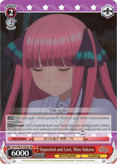 Separated and Lost, Nino Nakano (5HY/W83-TE24S SR) [The Quintessential Quintuplets] | Cracking-Singles