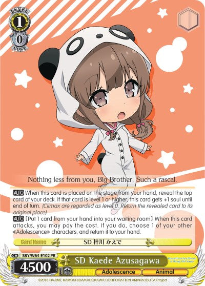 SD Kaede Azusagawa (SBY/W64-E102 PR) [Rascal Does Not Dream of Bunny Girl Senpai] | Cracking-Singles