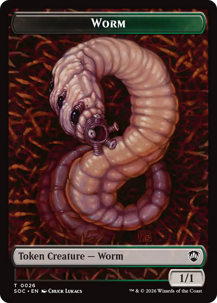 Eldrazi Spawn // Worm Double-Sided Token [Secrets of Strixhaven Commander Tokens] | Cracking-Singles