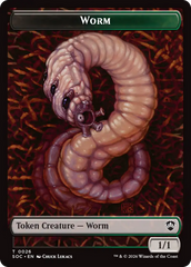 Eldrazi Spawn // Worm Double-Sided Token [Secrets of Strixhaven Commander Tokens] | Cracking-Singles