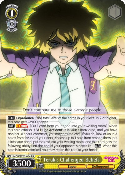 Teruki: Challenged Beliefs (MOB/SX02-004 RR) [Mob Psycho 100] | Cracking-Singles