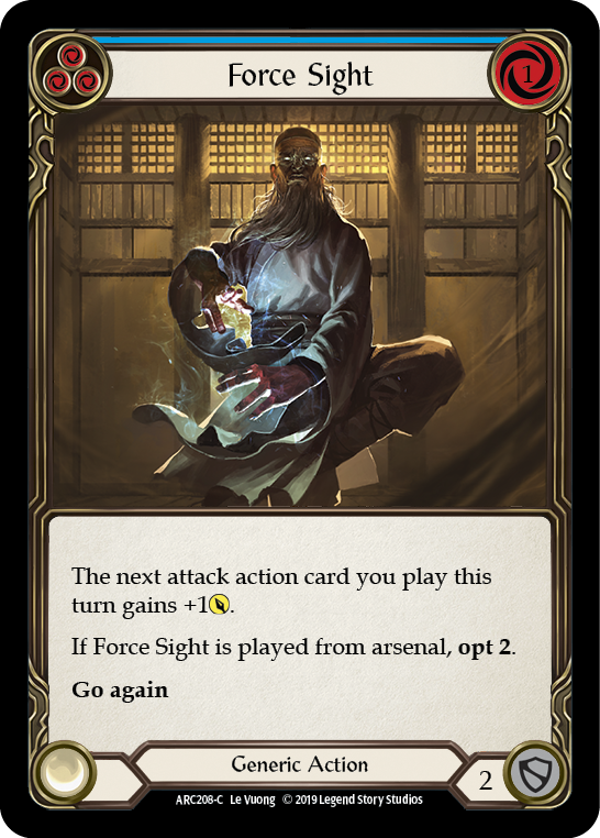 Force Sight (Blue) [ARC208-C] (Arcane Rising)  1st Edition Rainbow Foil | Cracking-Singles
