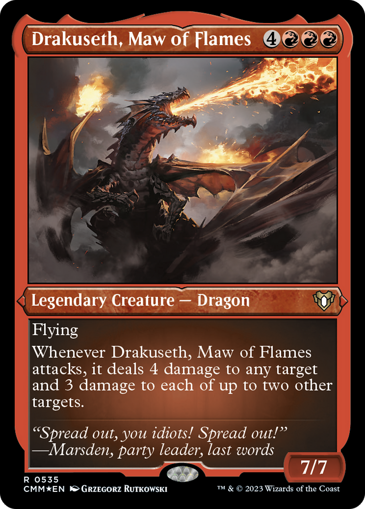Drakuseth, Maw of Flames (Foil Etched) [Commander Masters] | Cracking-Singles