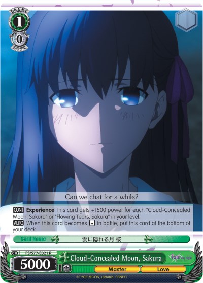 Cloud-Concealed Moon, Sakura (FS/S77-E021 R) [Fate/Stay Night [Heaven's Feel] Vol.2] | Cracking-Singles