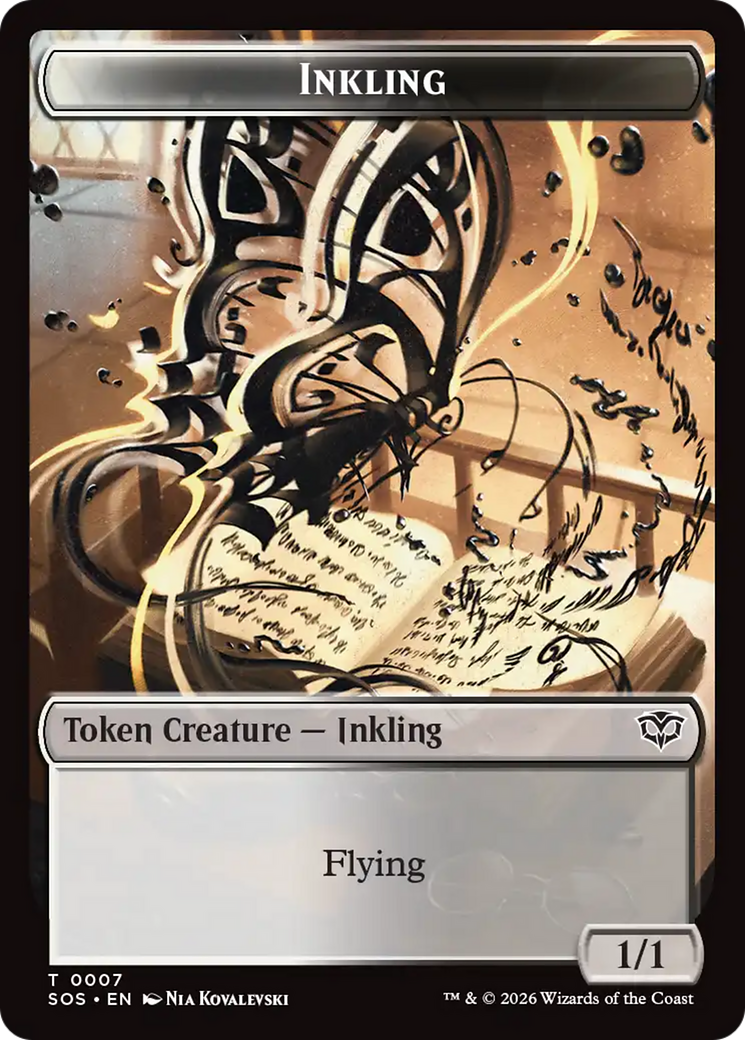 Inkling (0007) // Spirit (0011) Double-Sided Token [Secrets of Strixhaven Tokens] | Cracking-Singles