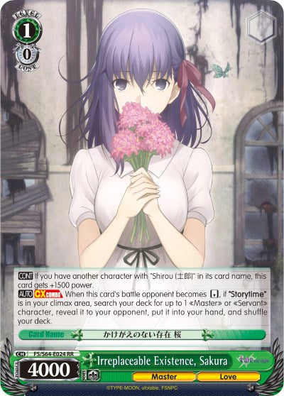 Irreplaceable Existence, Sakura (FS/S64-E024 RR) [Fate/Stay Night [Heaven's Feel]] | Cracking-Singles