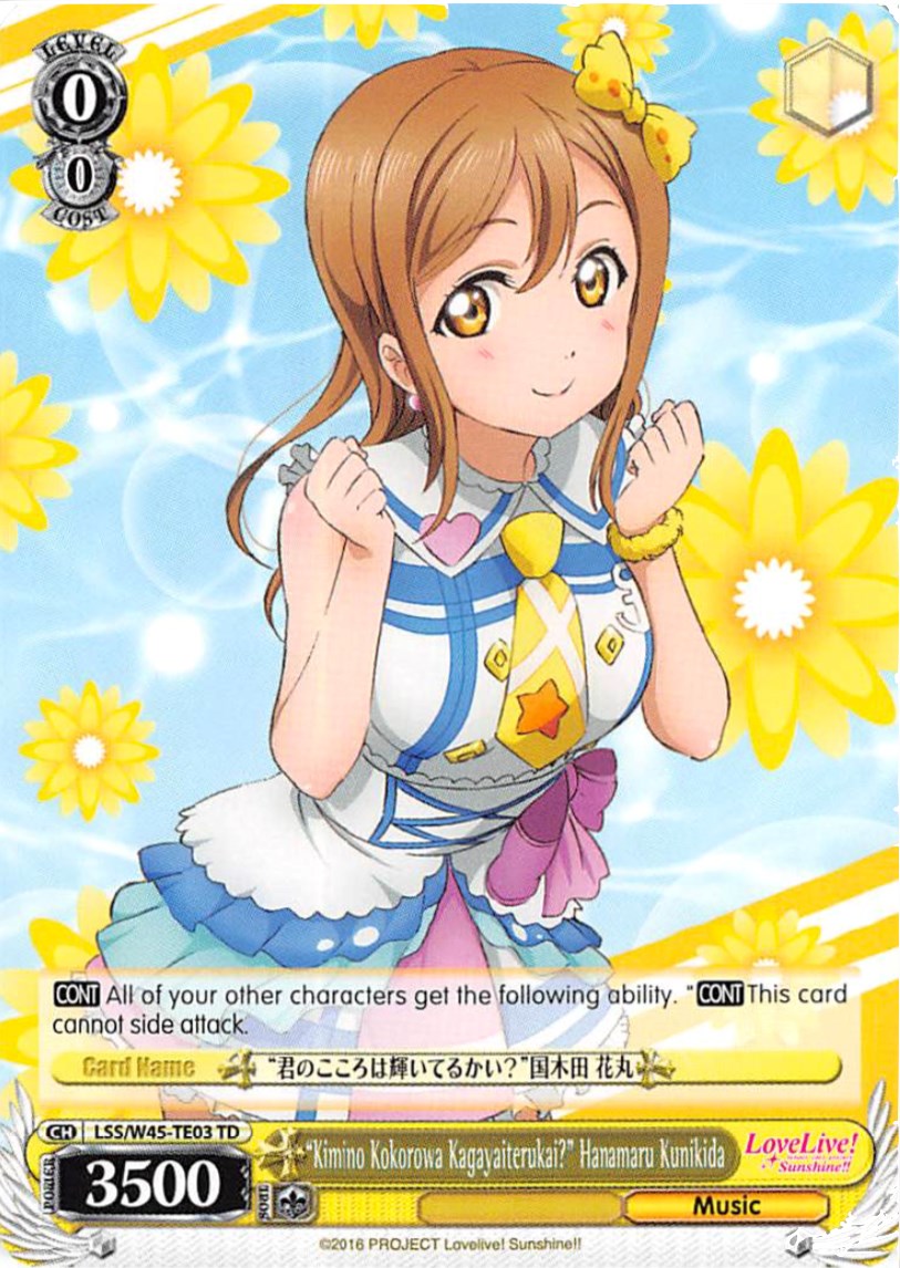 "Kimino Kokorowa Kagayaiterukai?" Hanamaru Kunikida (LSS/W45-TE03 TD) [Love Live! Sunshine!!] | Cracking-Singles