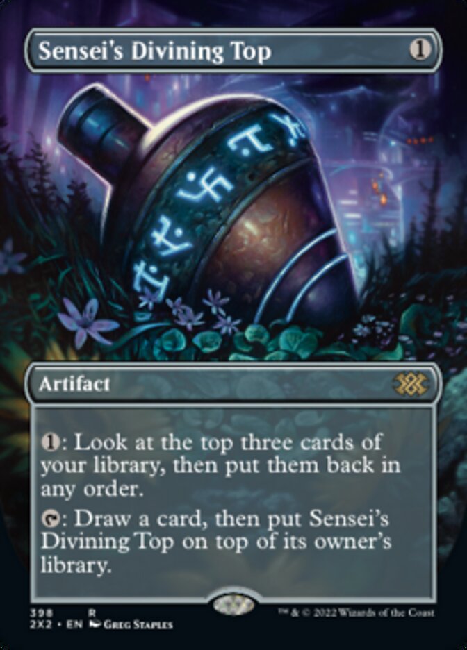 Sensei's Divining Top (Borderless Alternate Art) [Double Masters 2022] | Cracking-Singles