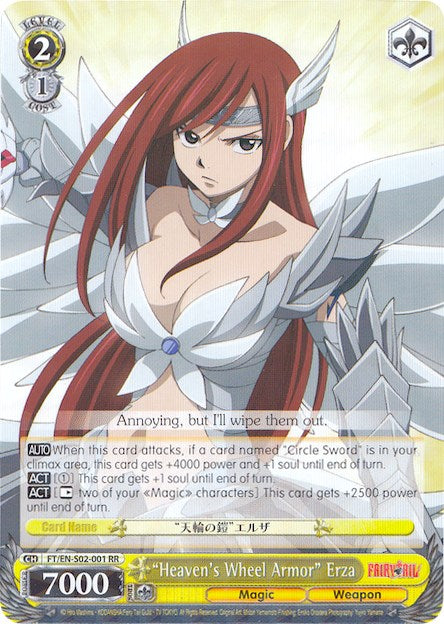 "Heaven's Wheel Armor" Erza (FT/EN-S02-001 RR) [Fairy Tail ver.E] | Cracking-Singles