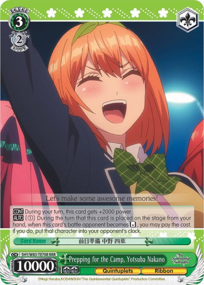 Prepping for the Camp, Yotsuba Nakano (5HY/W83-TE70R RRR) [The Quintessential Quintuplets] | Cracking-Singles