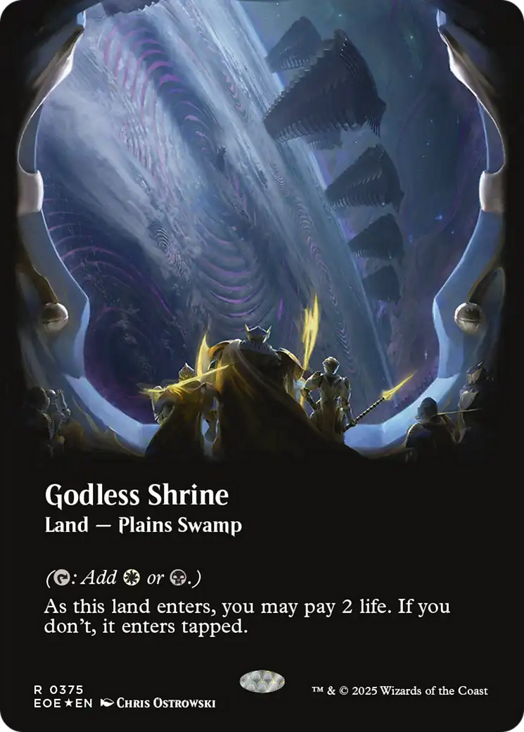 Godless Shrine (Borderless) (Galaxy Foil) [Edge of Eternities] | Cracking-Singles