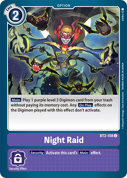 Night Raid [BT2-108] [Release Special Booster Ver.1.0] | Cracking-Singles