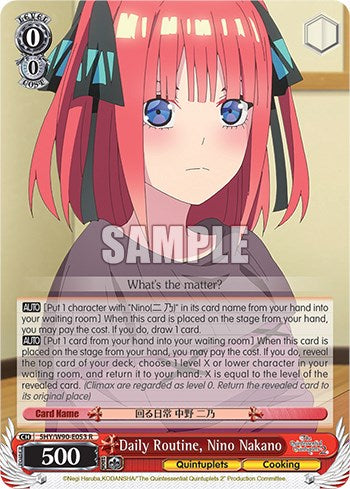 Daily Routine, Nino Nakano (5HY/W90-E053 R) [The Quintessential Quintuplets 2] | Cracking-Singles