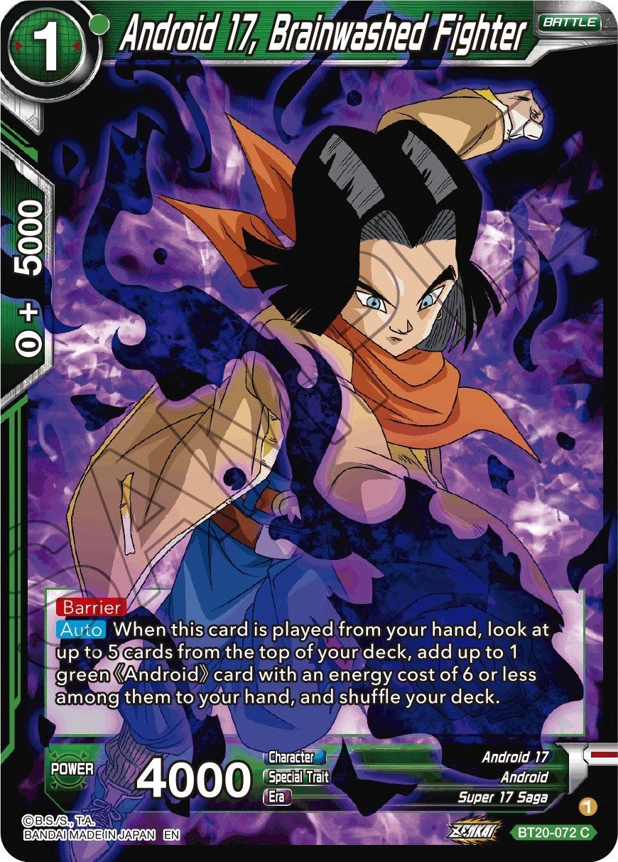 Android 17, Brainwashed Fighter (BT20-072) [Power Absorbed] | Cracking-Singles
