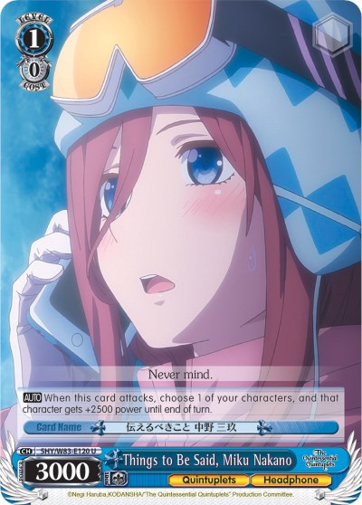 Things to Be Said, Miku Nakano (5HY/W83-E120 U) [The Quintessential Quintuplets] | Cracking-Singles