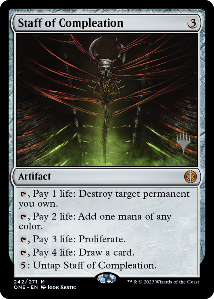 Staff of Compleation (Promo Pack) [Phyrexia: All Will Be One Promos] | Cracking-Singles