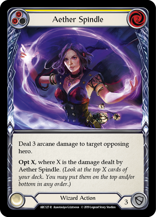 Aether Spindle (Yellow) [ARC127-R] (Arcane Rising)  1st Edition Normal | Cracking-Singles