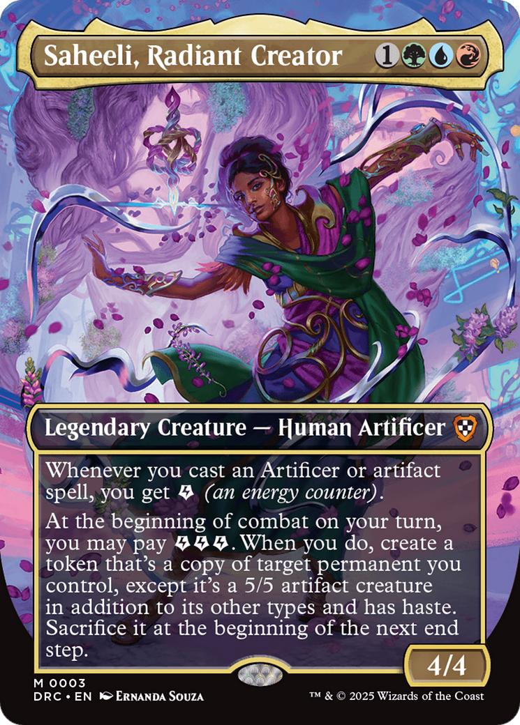 Saheeli, Radiant Creator (Borderless) [Aetherdrift Commander] | Cracking-Singles