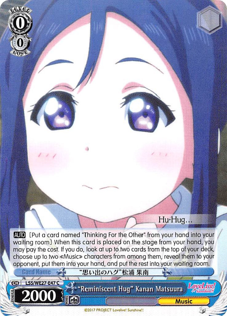 "Reminiscent Hug" Kanan Matsuura (LSS/WE27-E47 C) [Love Live! Sunshine!! Extra Booster] | Cracking-Singles