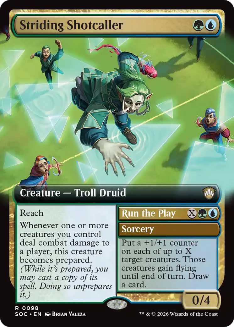 Striding Shotcaller (Extended Art) [Secrets of Strixhaven Commander] | Cracking-Singles
