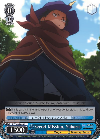 Secret Mission, Subaru (RZ/S68-E080 C) [Re:ZERO Memory Snow] | Cracking-Singles