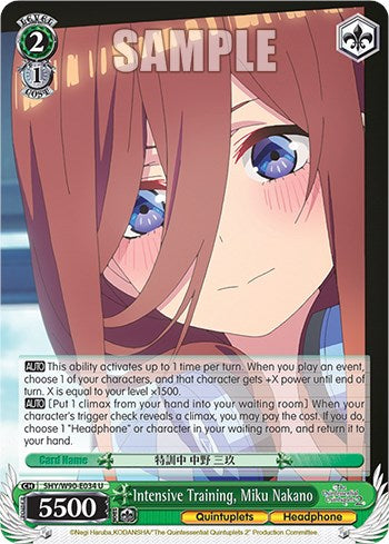 Intensive Training, Miku Nakano (5HY/W90-E034 U) [The Quintessential Quintuplets 2] | Cracking-Singles