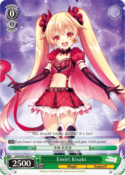 Emiri Kisaki (MR/W59-E047 C) [Magia Record: Puella Magi Madoka Magica [Side Story] (Mobile)] | Cracking-Singles